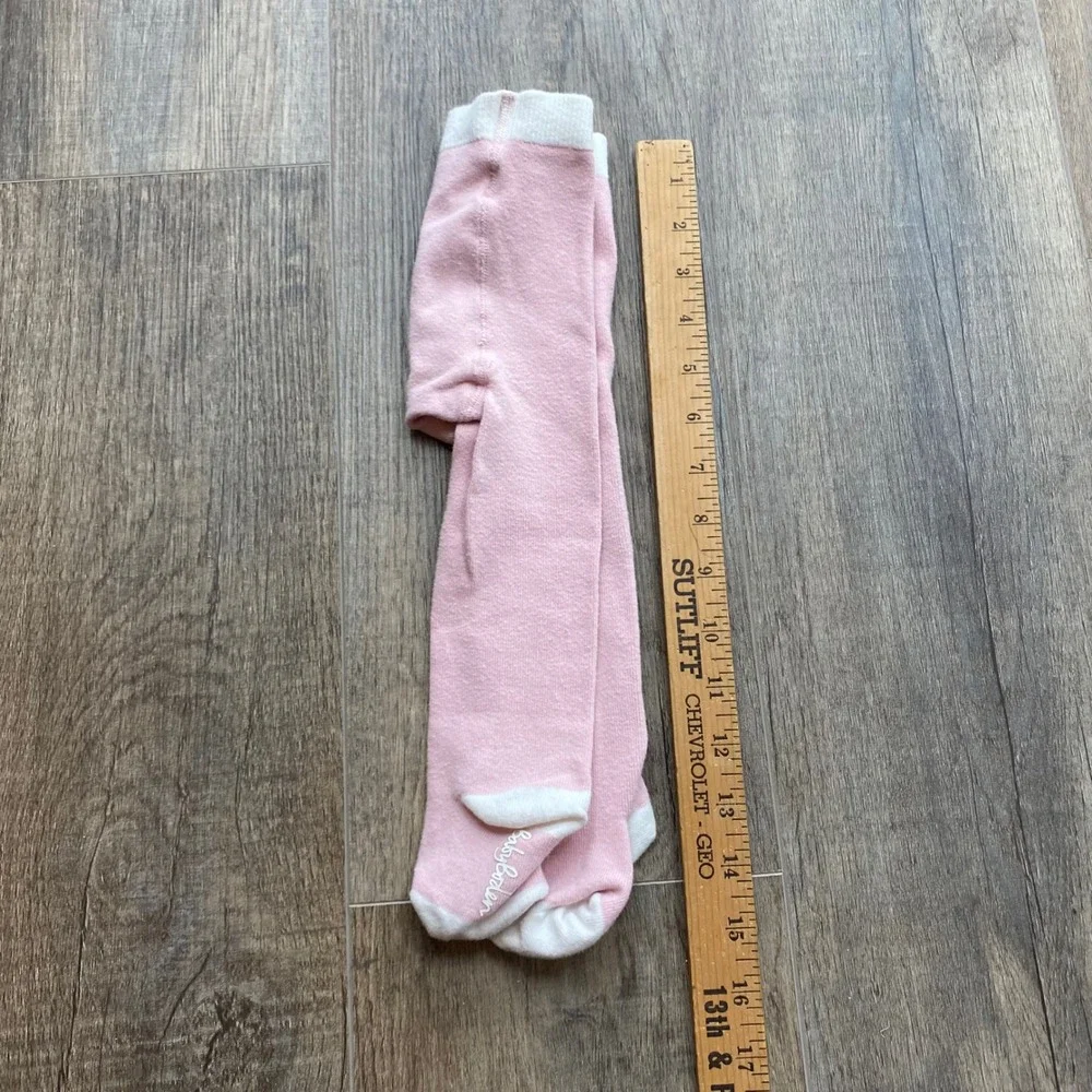Baby Boden Pink Footed Tights 6-9M 74cm‎ Non-Slip Soles Cotton Blend